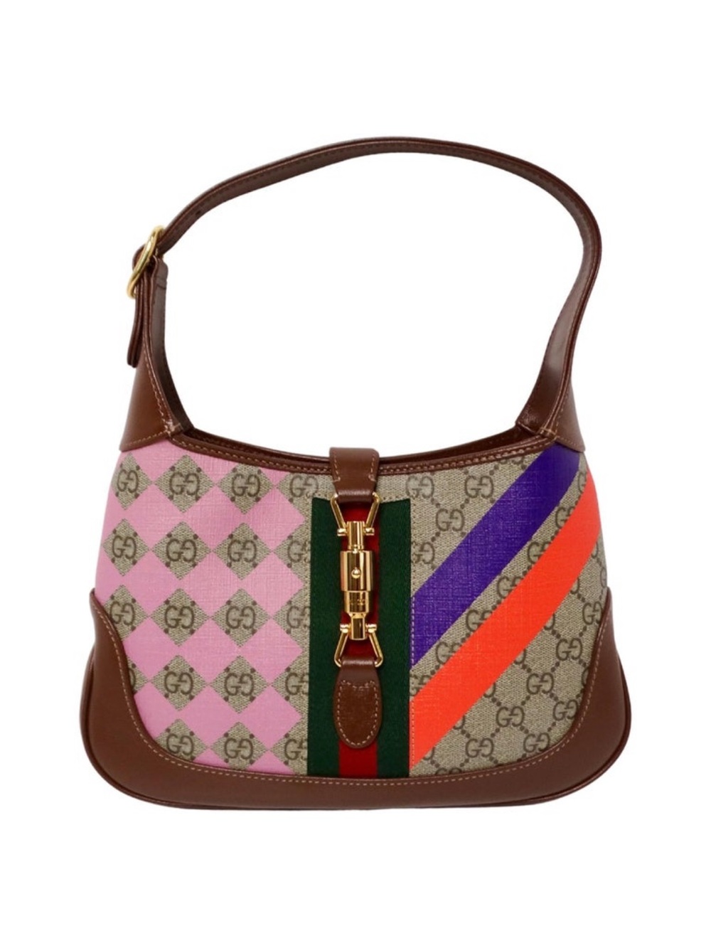 Gucci Pink & Multicolor Jackie 1961 Small Shoulder Bag